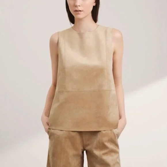 Aritzia - Babaton - Rolando Faux Suede Top - Tan - Picture 1 of 11